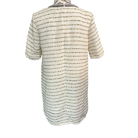 SUNCOO Cream and Black Short Sleeves Dress Sz-12 - Picture 3 of 6